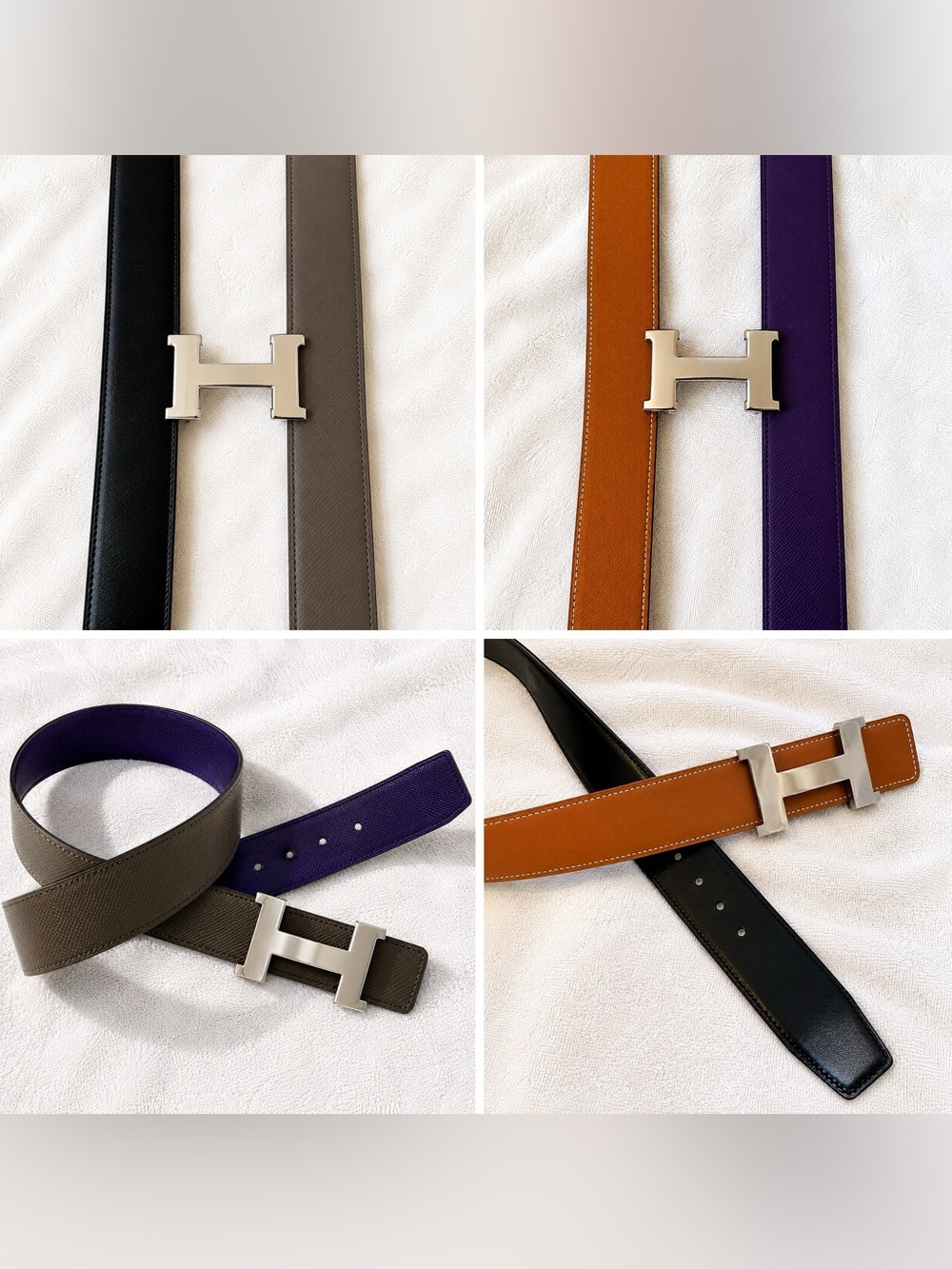Hermès Constance Belt Set 2 reversible leather straps one buckle two straps!